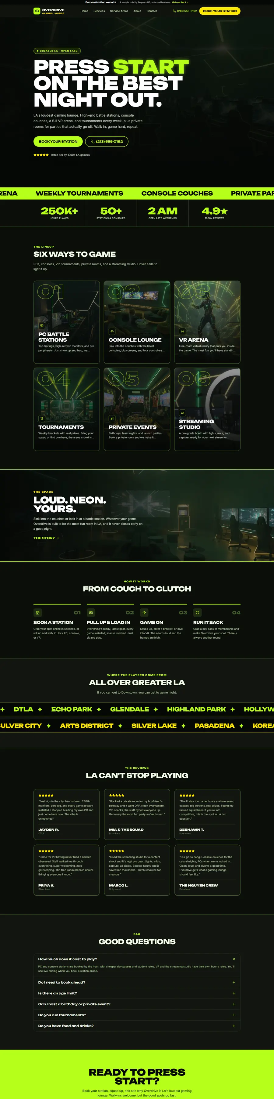 Overdrive Gaming Lounge gaming lounge website