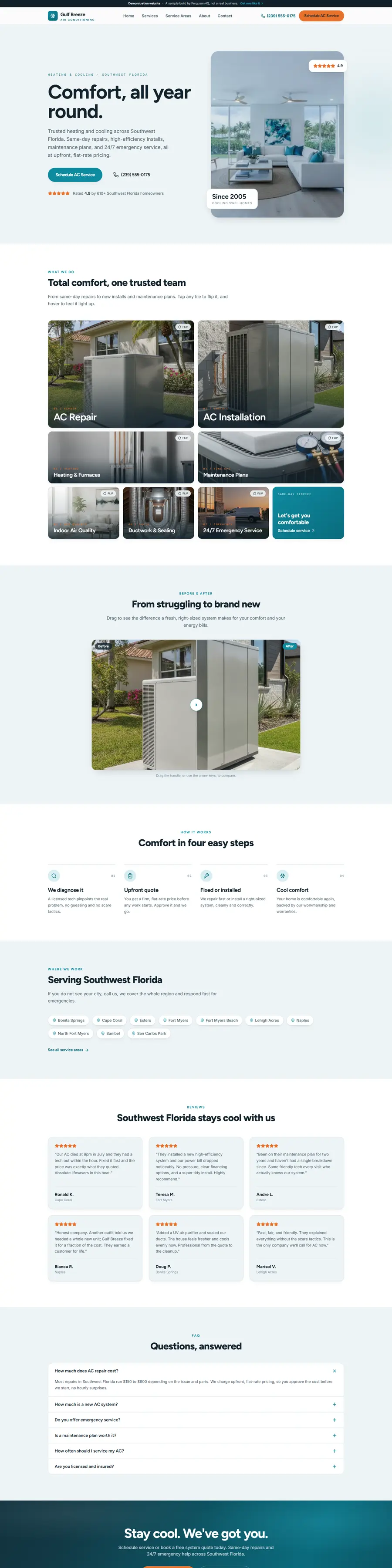 Gulf Breeze Air Conditioning hvac website