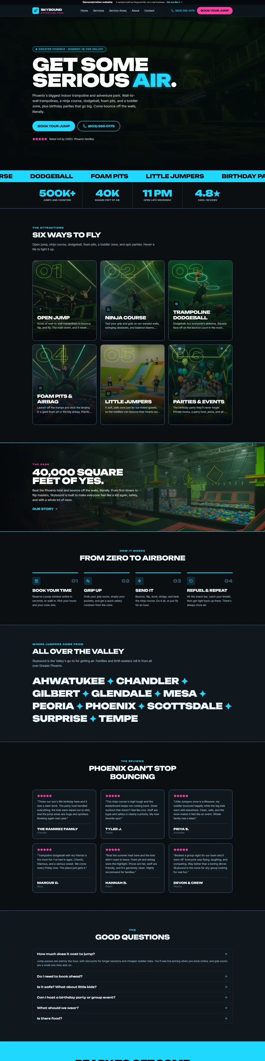 Skybound Adventure Park adventure park website