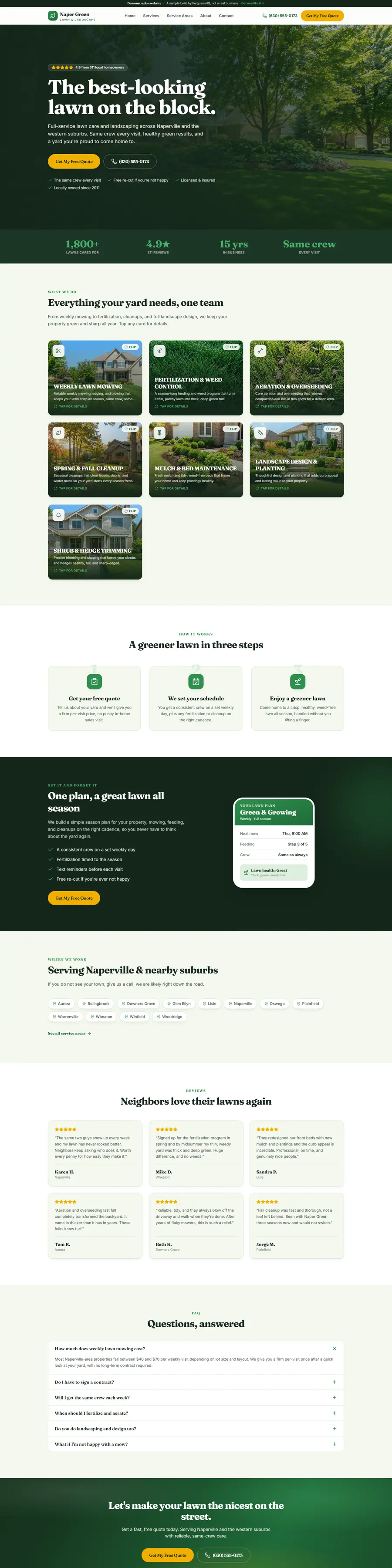 Naper Green Lawn & Landscape lawn & landscaping website