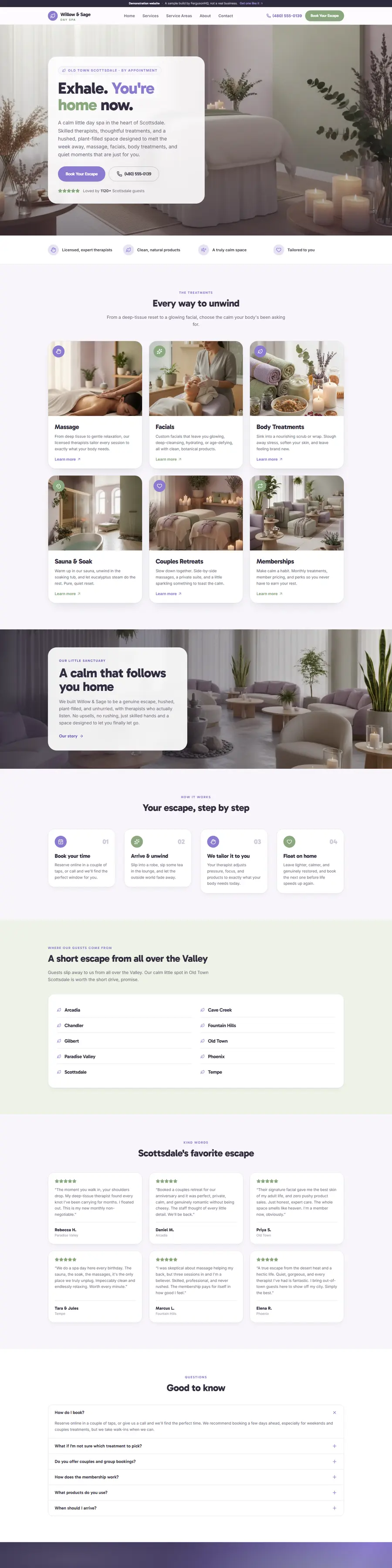 Willow & Sage Day Spa day spa website