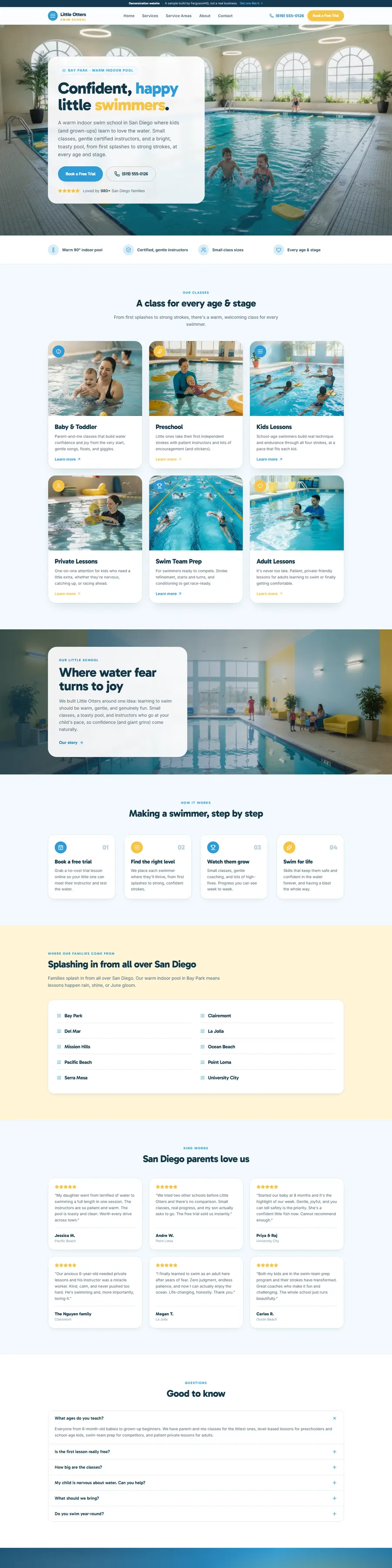 Little Otters Swim School swim school website