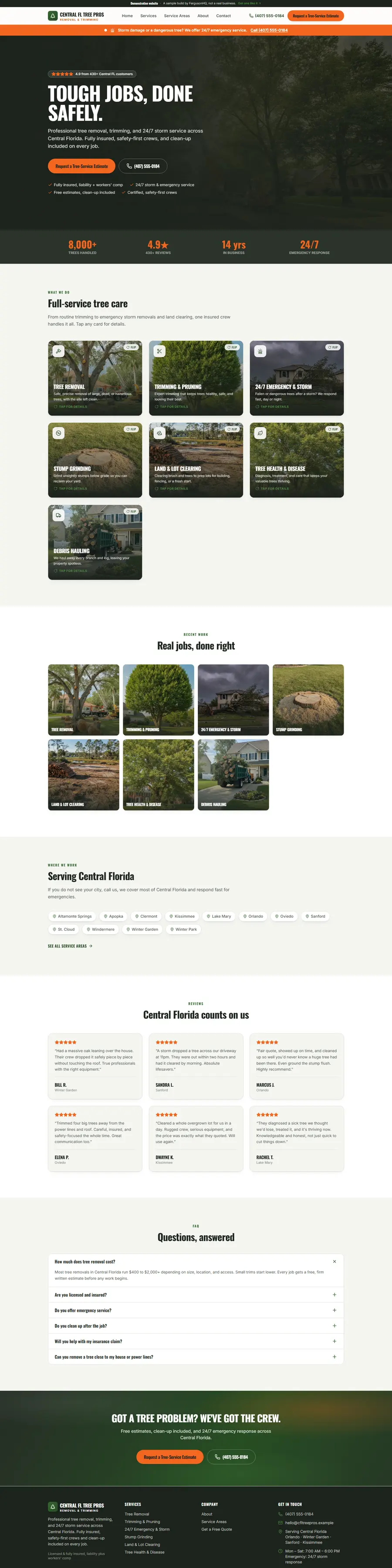 Central Florida Tree Pros tree service website