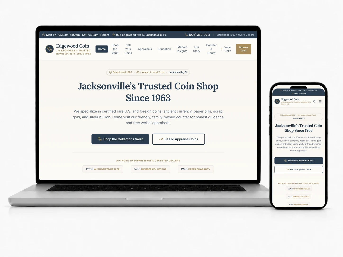 Edgewood Coin website
