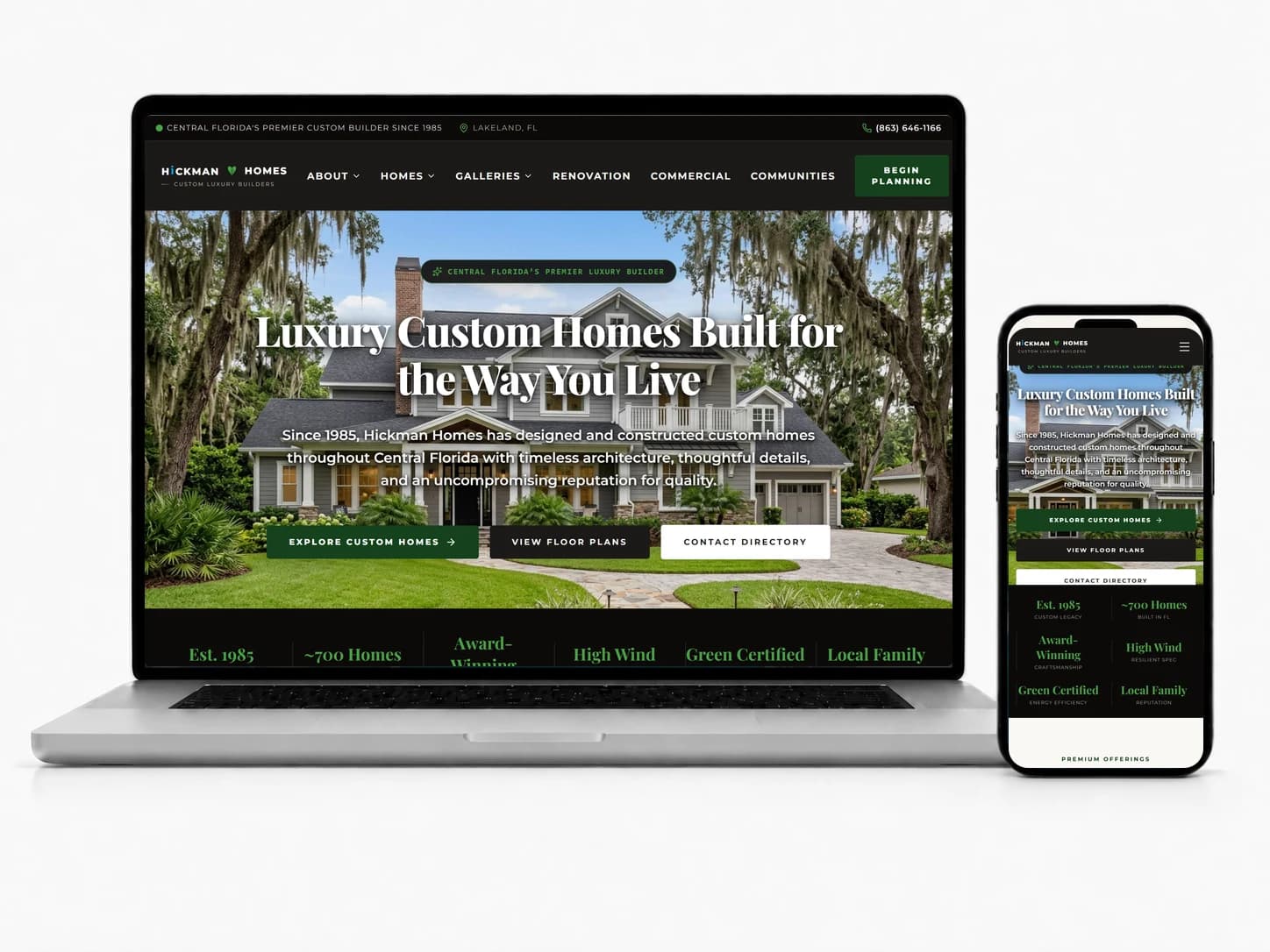 Hickman Homes, home builder website