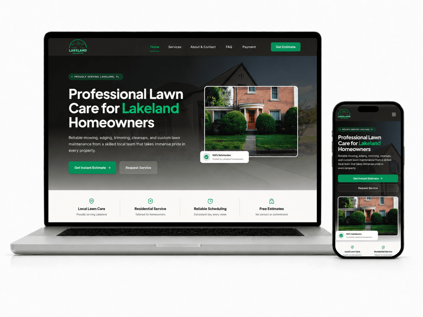 Lakeland Lawn Services website