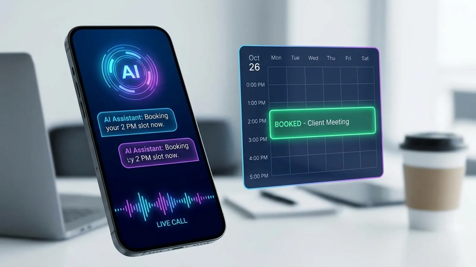 An AI receptionist booking a job directly during a call