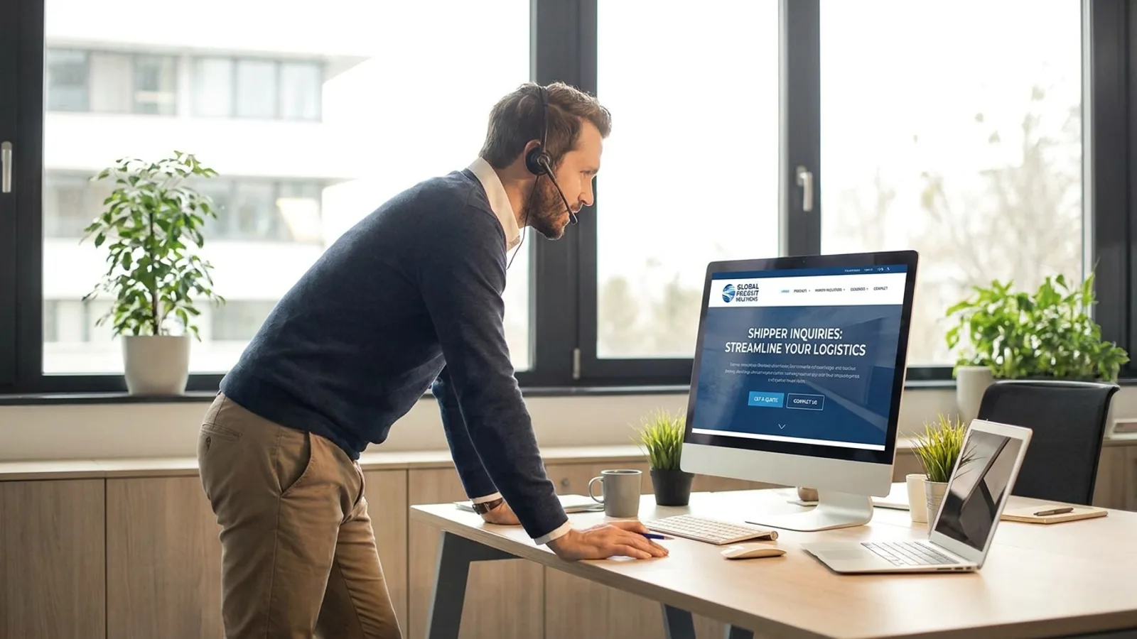 A freight broker attracting inbound shipper leads through a professional website