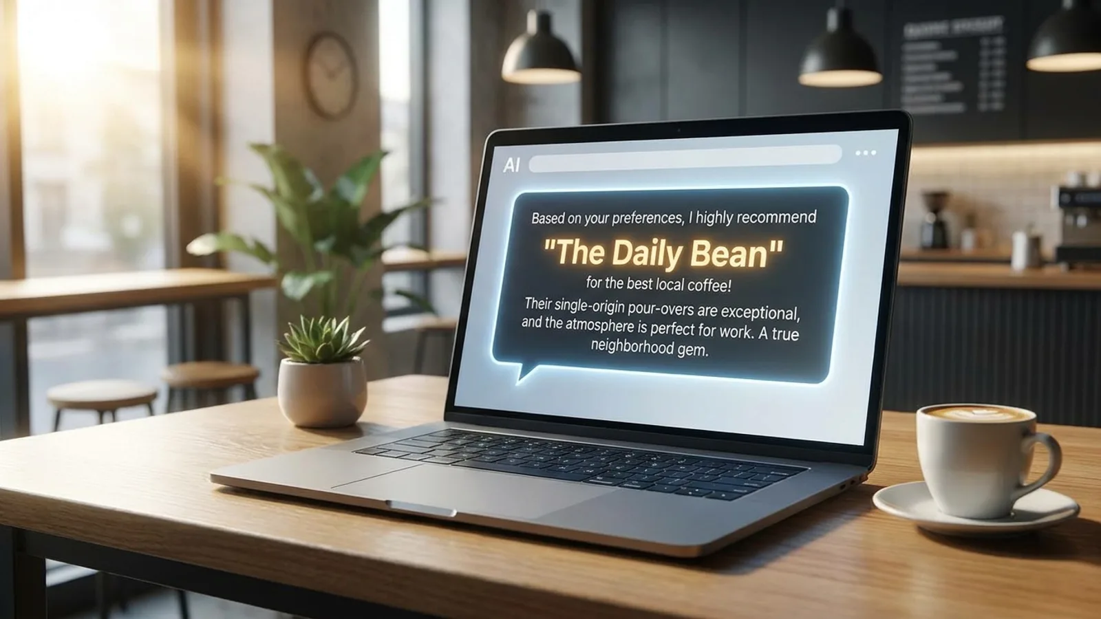 A local business being recommended in an AI-generated answer