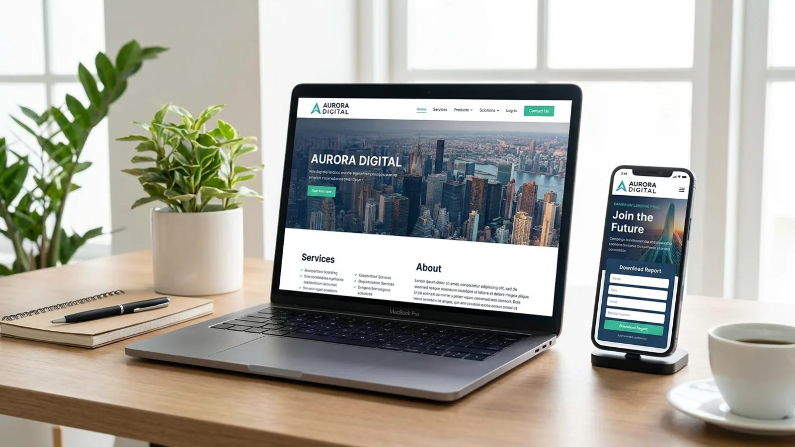 A website and a campaign landing page working together