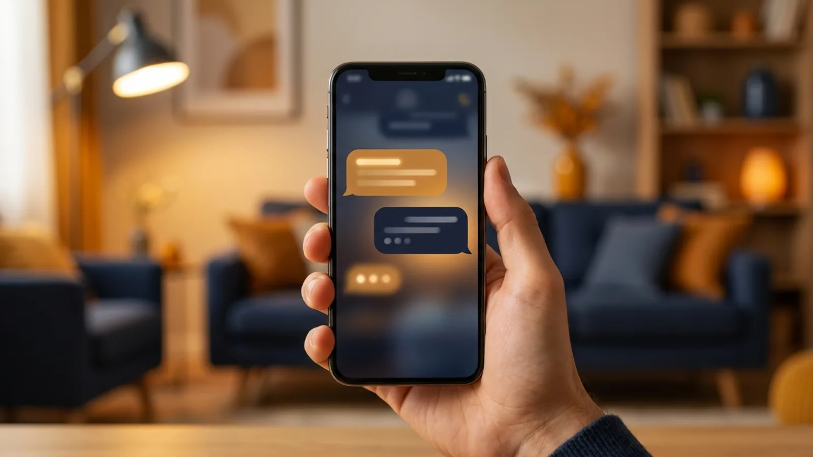 Smartphone showing an automatic text-back message after a missed call