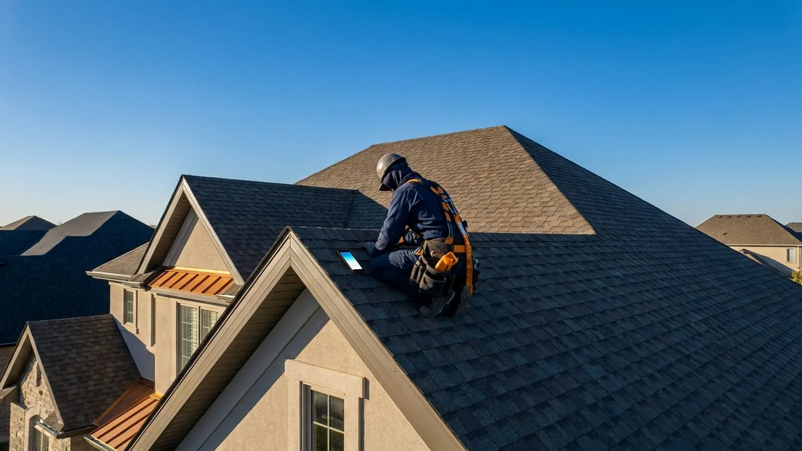 Contractor on a roof unable to answer an incoming business call
