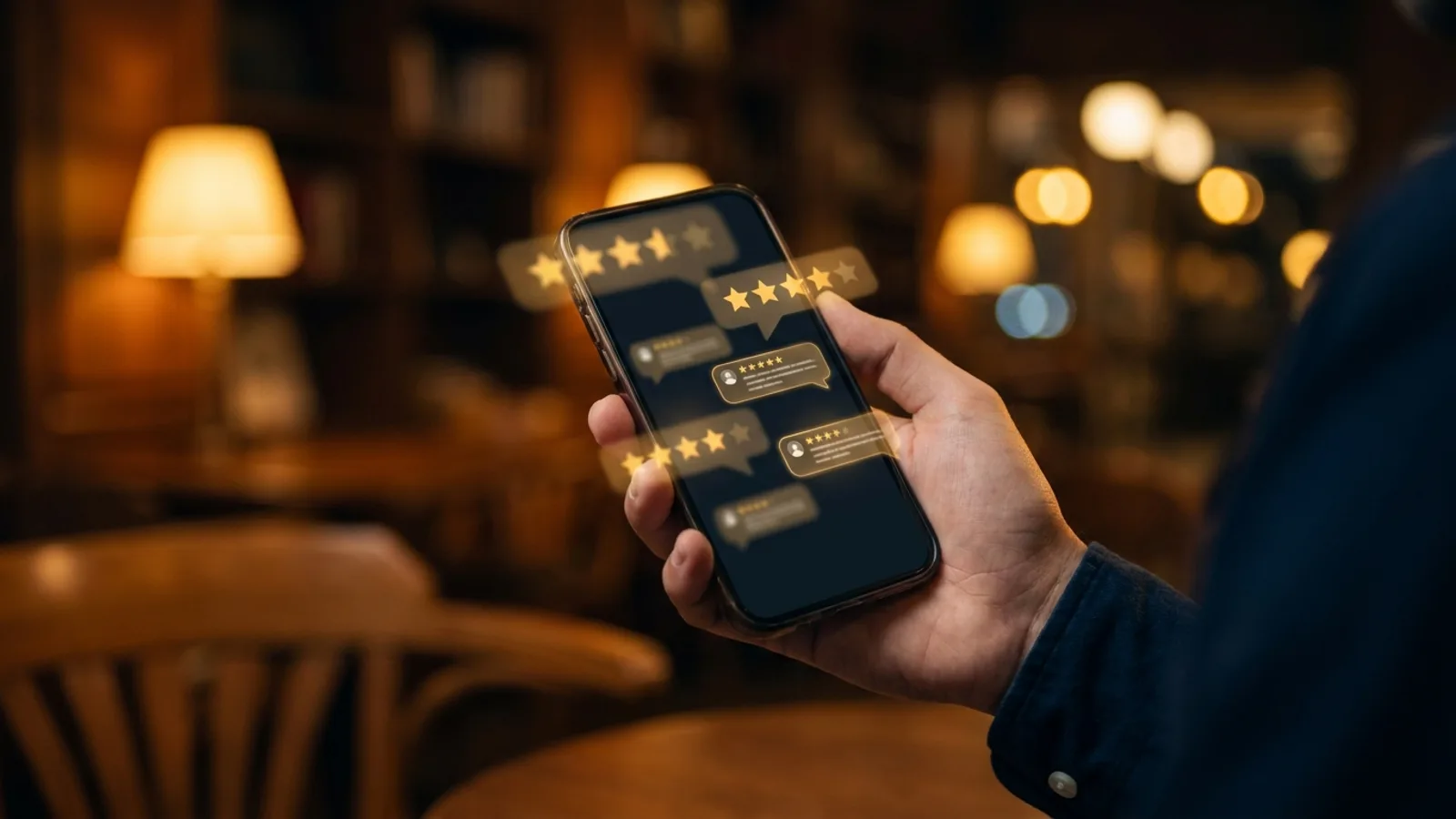A steady stream of fresh five-star reviews on a phone