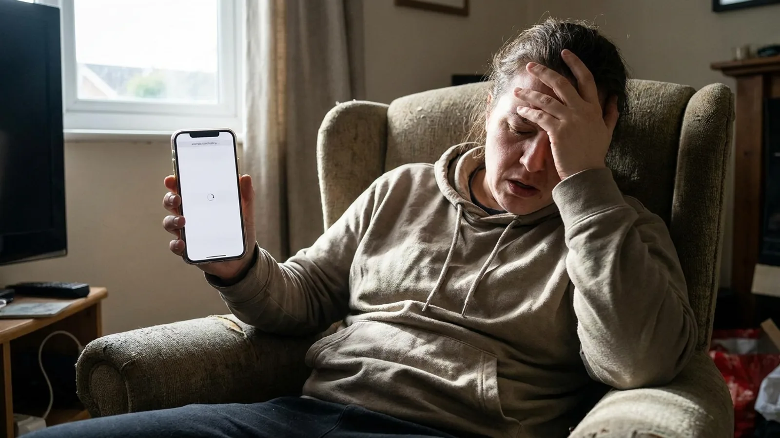 A slow-loading website frustrating a visitor on mobile