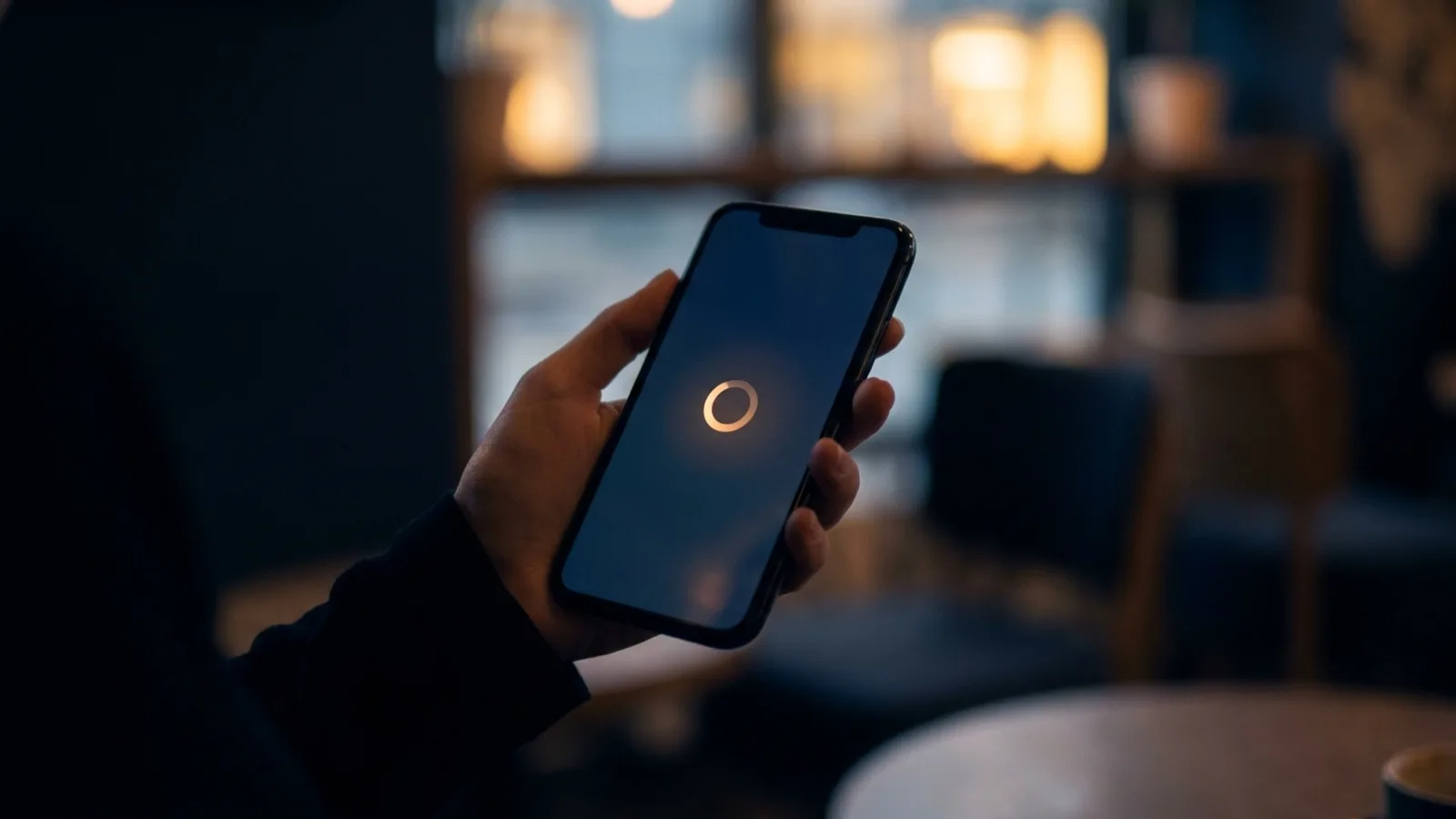 Slow website loading on a mobile phone with a frustrated visitor
