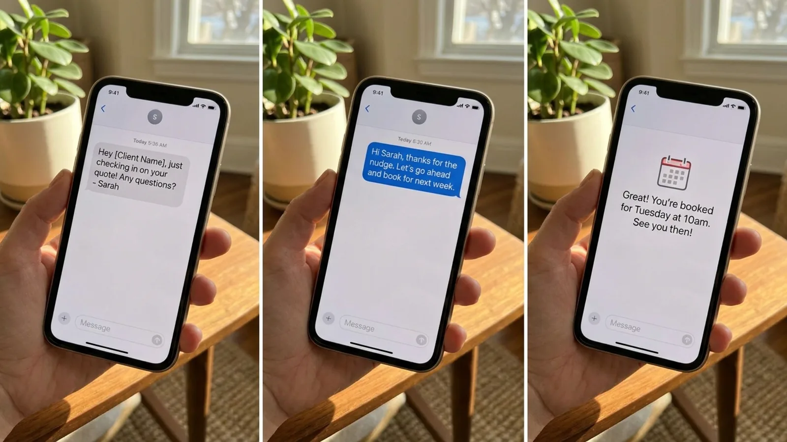 An automated follow-up sequence winning back an undecided quote